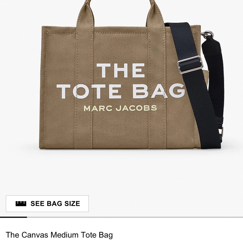 Marc Jacobs Tan Canvas Medium Tote Bag